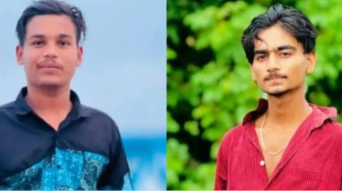 নিহত মোটরসাইকেল আরোহী রাতুল সর্দার (বামে) তার বন্ধু রাজু মাতুব্বর (ডানে)।